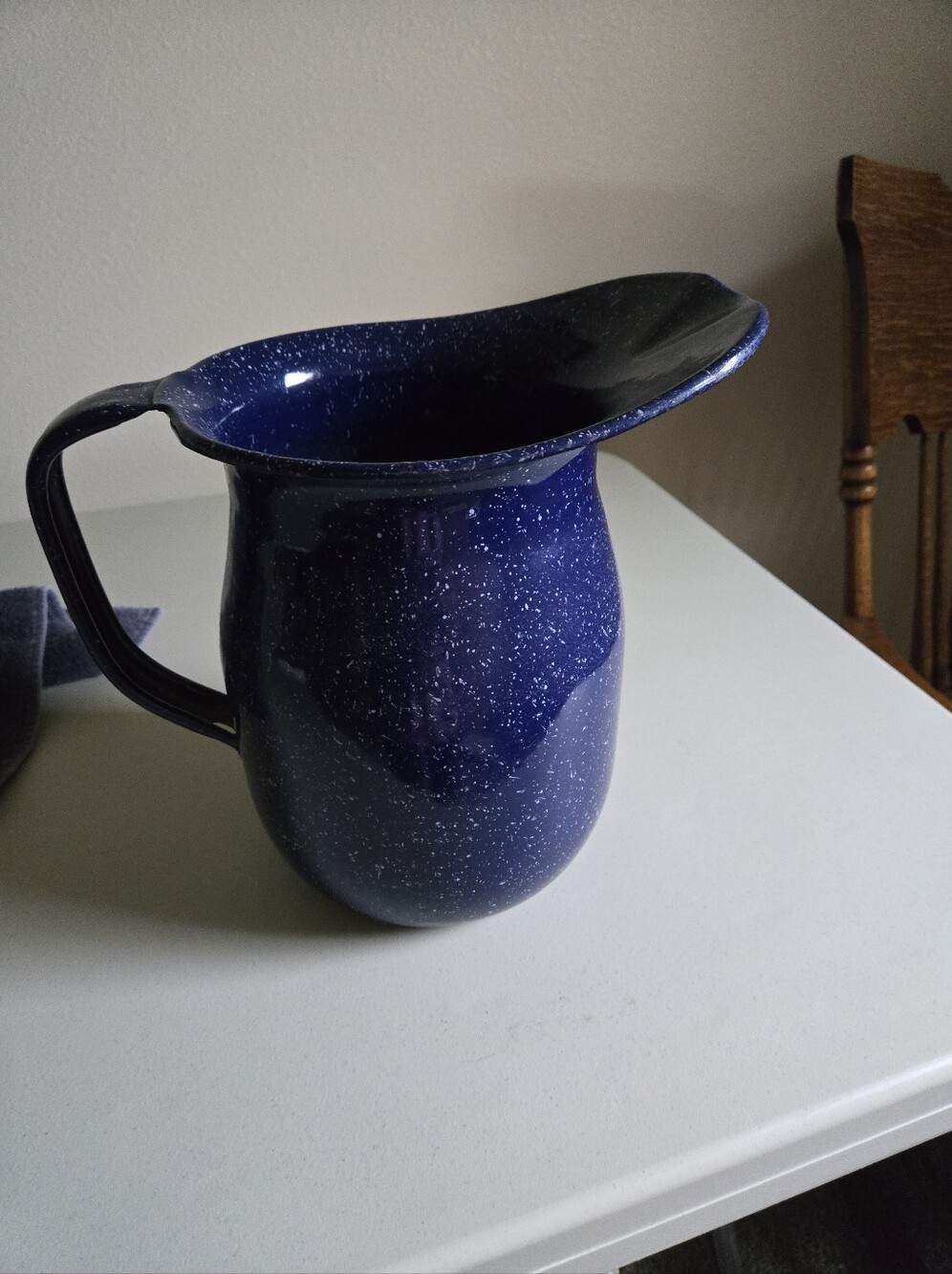 WW II USN Vintage blue spatterwear or enamel graniteware picture